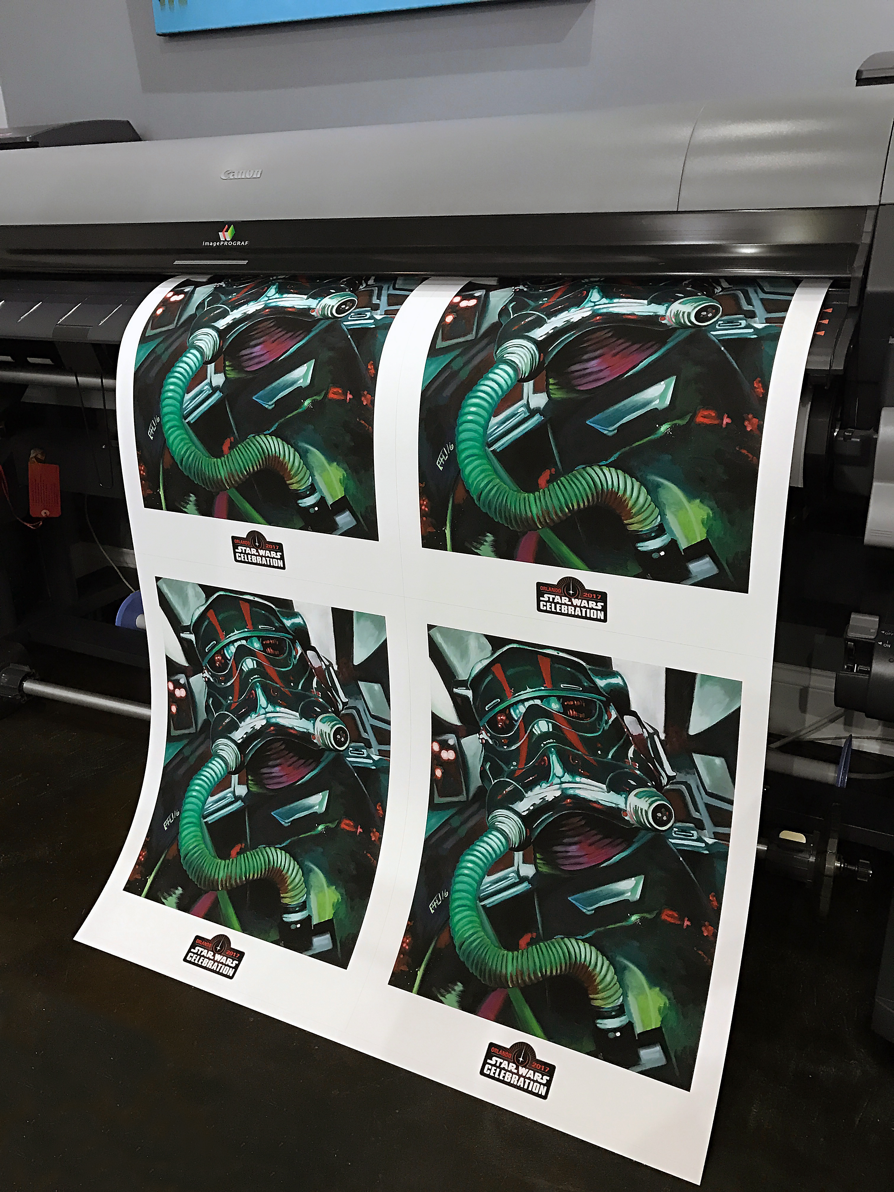 One of our Canon printers printing artwork by Brad Hudson