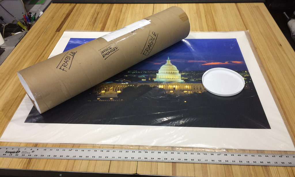 Oversize paper print with shipping tube.