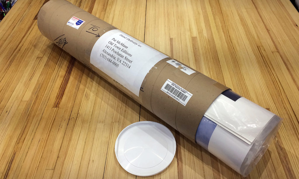 Oversize paper print with shipping tube.